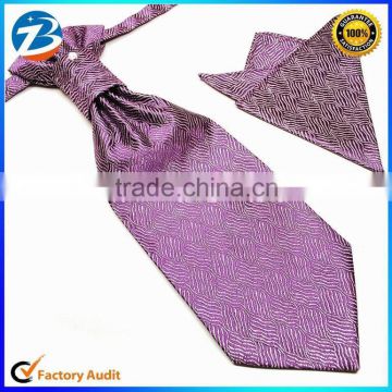 High Quality Gentlemen Microfiber Hanky Ascot Ties Set