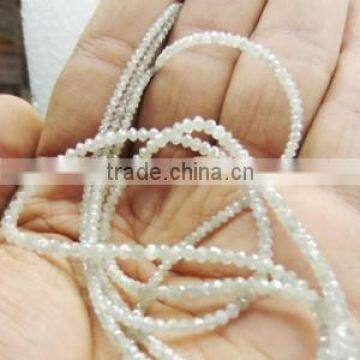 16.0 carat natural white loose diamond faceted beads necklace Indian Manufacturer