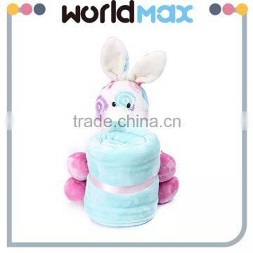 New Designed OEM Service Colorful Rabbit Plush Baby Blanket