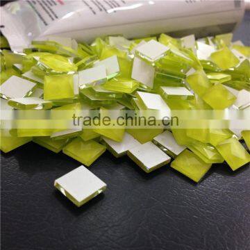 Best Selling Opaque Lemon Yellow Color Square Shape Decorative Crystal Stone for Fashion Bag Shaped Beads Factory photo-4
