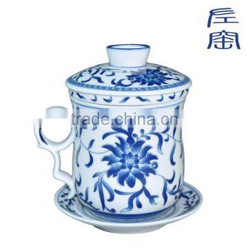 ceramic chinese style tea cup with filter strainer