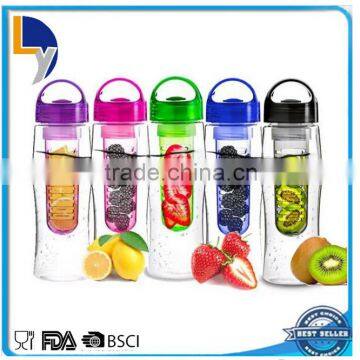 2016 New design product BPA free sports bottle with fruit strainer