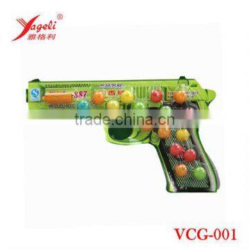 Color Fruit Chewing Gum Balls On Pistol Shaped Paper In Bag VCG-001