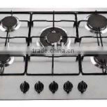 Stainless steel 5 burners gas hob with CE