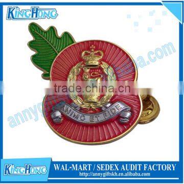 2 tone plated 3D design poppy badge