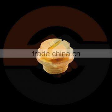 Brass slotted stop plug - flanged