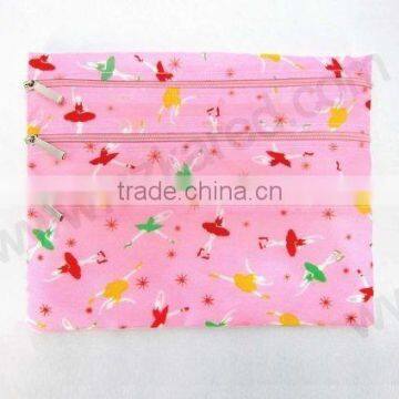 Polyester trendy pink ballerina printing lady makeup bag