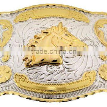 Gold Western Rodeo Style Horse Head Cowboy Cowgirl Belt Buckle