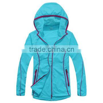 2016 Latest Waterproof Jacket Design For Women Long Sleeve Wholesale Windbreaker Jacket