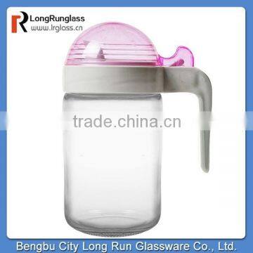 LongRun kitchenware whole sale crystal olive oil bottle with screw palstic cover