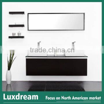 Black double sinks european bathroom vanity wholesale from china