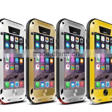 Powerful Metal & Silicone & Gorilla Glass Hybrid Case for iPhone 6 LOVE MEI Case Cover 4.7 Inch