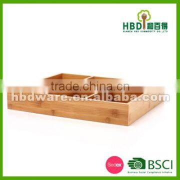 High quality bamboo cutlery tray, flatware tray for sale