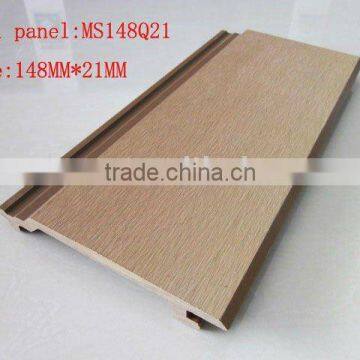 148mm*21mm eco-friendly wood plastic external wall panel