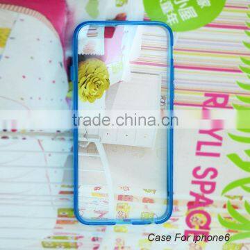 BLue Transparent anti-scratch 2 in 1 smartphone cases for iPhone 6