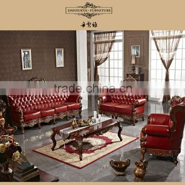 top end turkish king royal palace carving pure leather sofa set