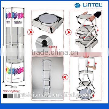 Portable round aluminum mobile phone display rack