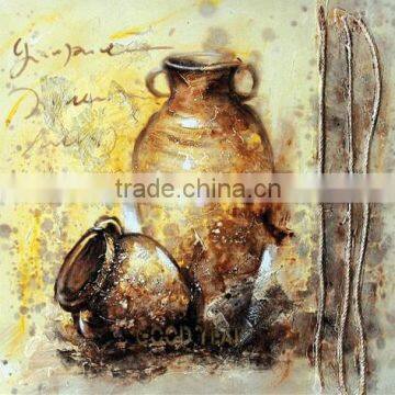 Handmade still life of crock oil painting