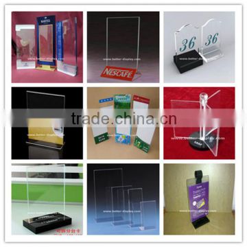 acrylic table tent card holder plastic menu card holder