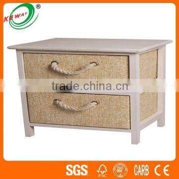 Small 2 Drawers Solid Wood Storage Cabinets