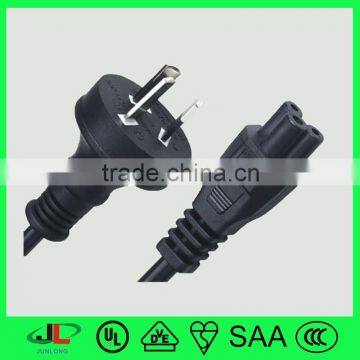 Black color Australia 3 pin plug SAA approval electrical cord plug