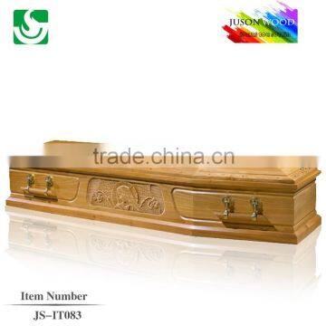 nice carving satin interior Italian wooden coffin