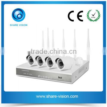 alibaba best selling 4 channel 2.4G 720p outdoor wireless camera kit