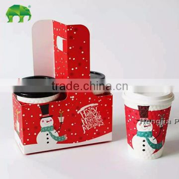 paper coffee cup holder/paper hot drinking cup carrier