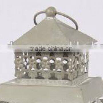 Cheap Wooden Lantern With Metal Top White Color photo-3