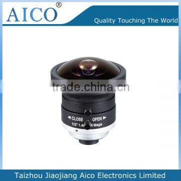 China manufacturer Manual iris f1.4 1.4mm 190 degree c mount lens fisheye