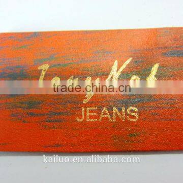 popular jeans leather label