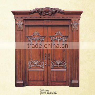 2016 Design Wood Main Door Models Solid Wood Material photo-2