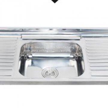 1.5m length rectangular single bowl kitchen sink with drainboard ISO9001:2000