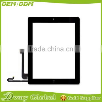 Black and white touch screen For iPad 4 Touch Screen Digitizer Panel Glass with Home Button