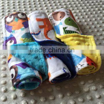 20 cute cartoon designs availble of two layers minky baby wipe cloth BC16032102S