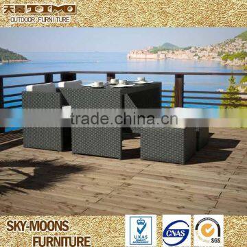 popular synthetic PE rattan outdoor rattan dining table chairs(TC016)