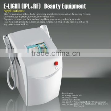 690nm Portable Elight (IPL+RF) Beauty 10MHz Salon Equipment With Two Handles E009 Multifunction