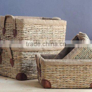 Natural Straw Seagrass Sundry Basket Box