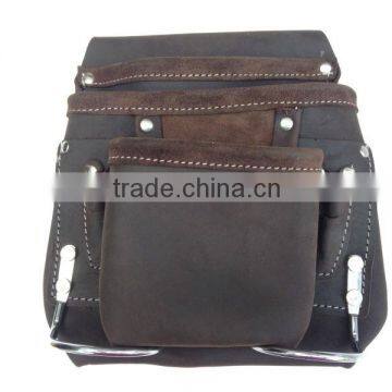 9 Pocket Oil Tanned Leather Nail & Tool Pouch