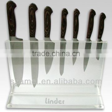 2013 High quality acrylic knife display rack /stand /holder for sale