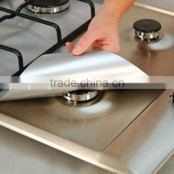 Non-stick Reusable gas hob protector keep clean on top of stove set of 4pcs 27*27cm