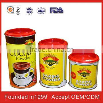 Round Tin Box With SGS For Cocoa