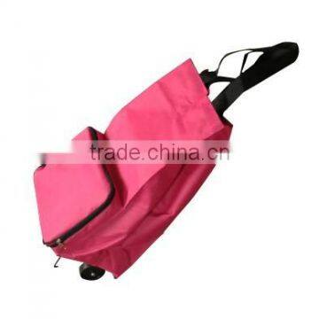 Colorful foldable shopping bag with wheels Top2