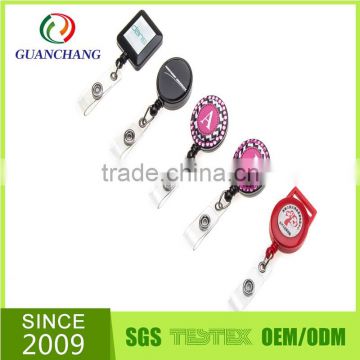 Customized color printing plastic retractable badge reel