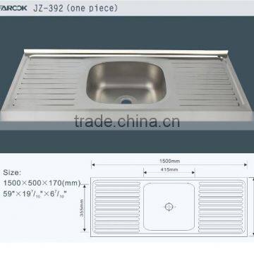 JZ-392 Factory Supply 1.5m Stainless Steel Kitchen Sink photo-2