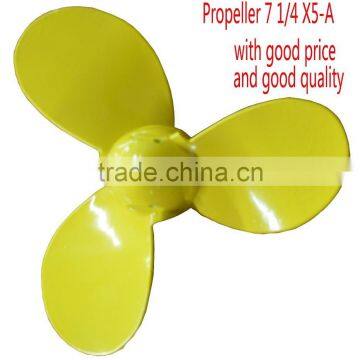 Aluminum Plastic Propeller 7 1/4 X5-A for 2.0-5hp outboard motor/boat plastic propeller/plastic fan propeller