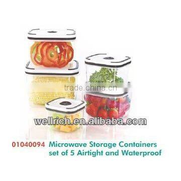 01040094 Microwave Storage Containers set of 5 Airtight and Waterproof
