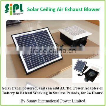 Bathroom Use 17W Solar Panel Powered Ceiling Air Exhaust Ventilation Fan