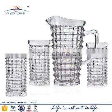 7pcs Fancy design 1500ML Trade Assurance Wholesale High Quality Decoration Glass Water Jug