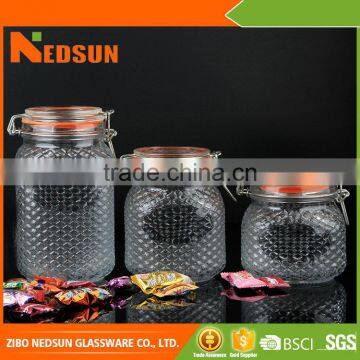 Embossed High Quality food glass jar products you can import from china